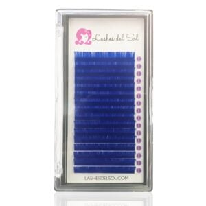 blue color volume lashes eyelash extensions from lashes del sol