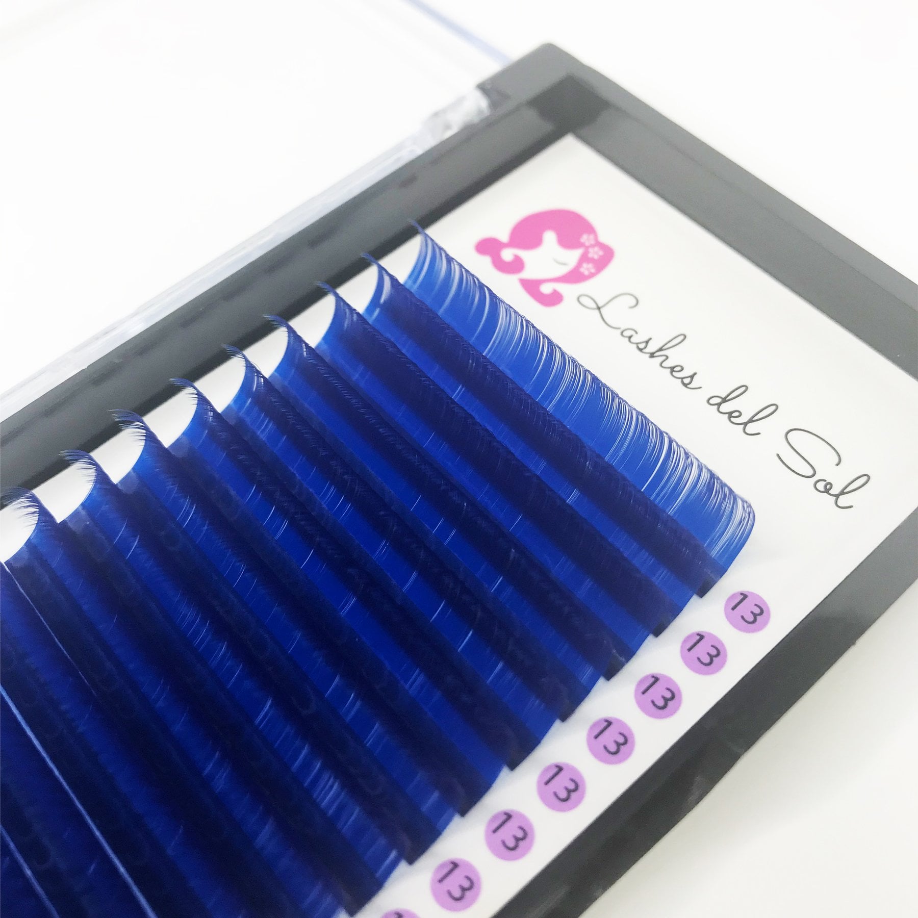blue color volume lashes eyelash extensions from lashes del sol