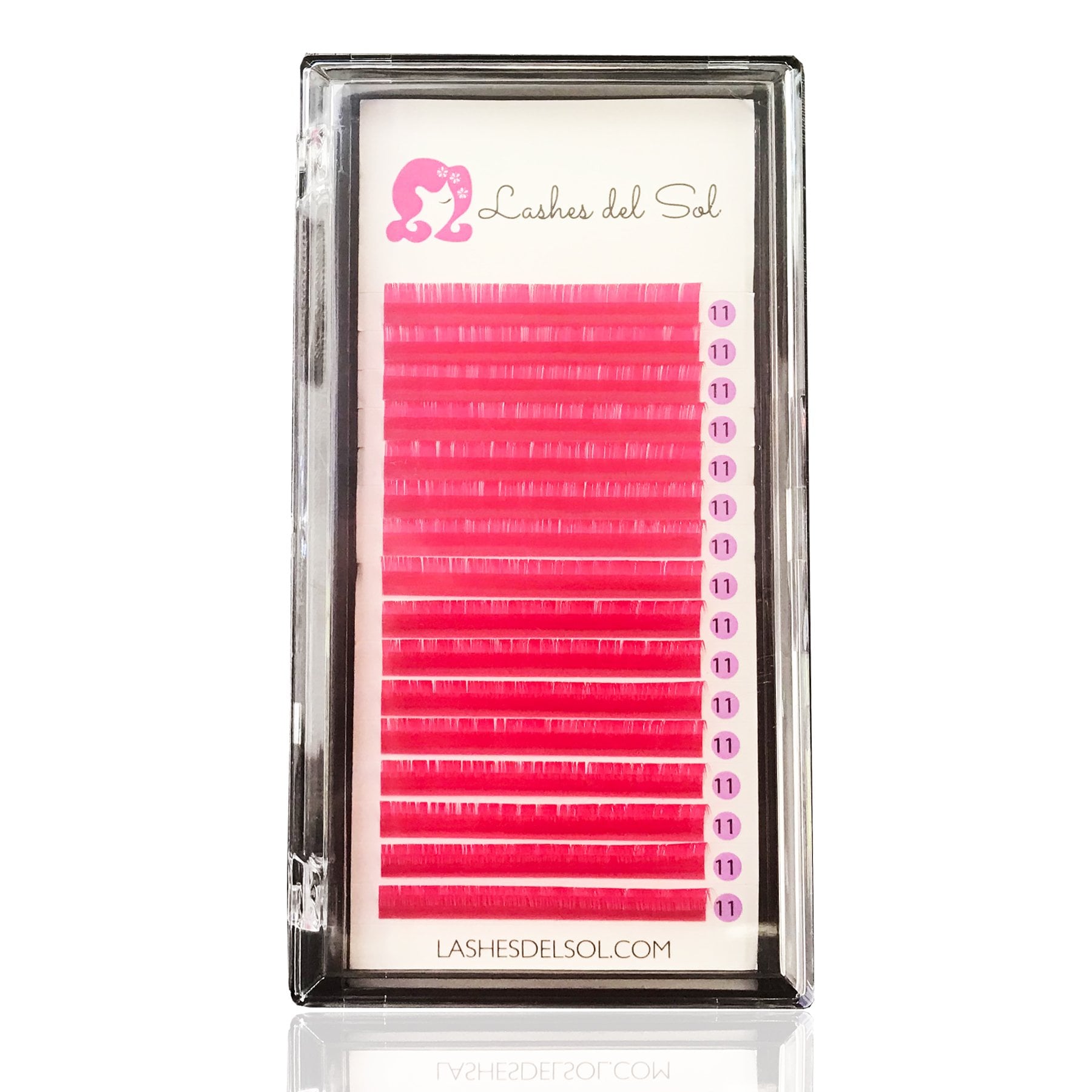pink color volume lashes eyelash extensions from lashes del sol