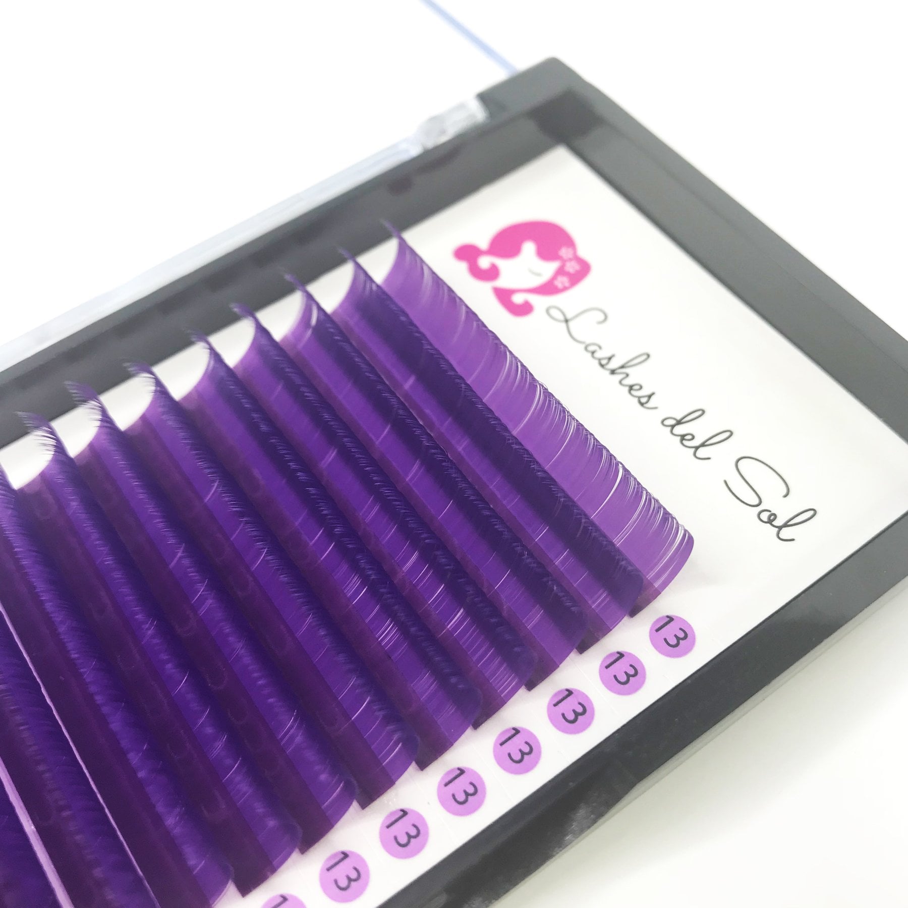 purple color volume lashes eyelash extensions from lashes del sol